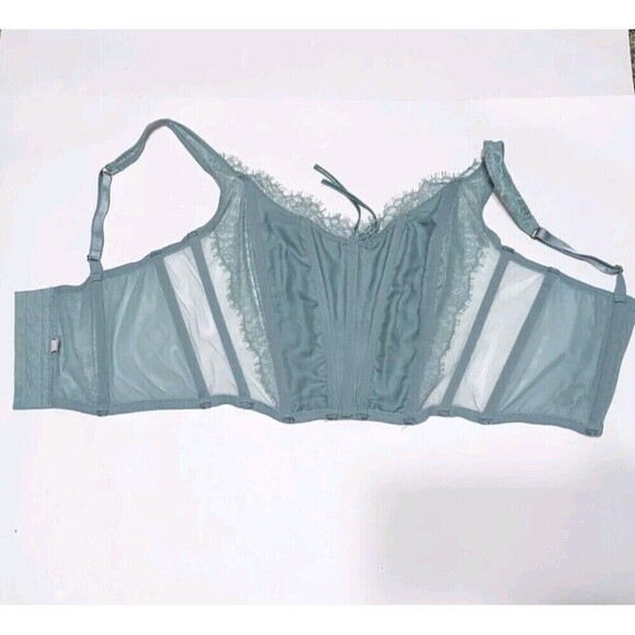 Victoria’s Secret Dream Angel Small Green Unlined Lace-Up Corset Bustier Top - Picture 6 of 7